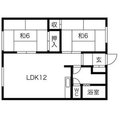 グリーンハイツA棟 6号室(賃貸・2LDK・4万円/月)の外観・室内写真