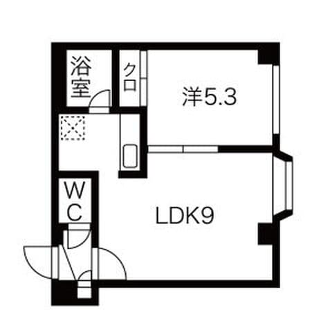 パブリック56 305号室(賃貸・1LDK・4.4万円/月)の外観・室内写真