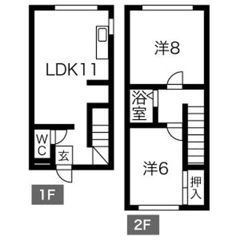 ル・シャトー 105号室(賃貸・2LDK・5.5万円/月)の外観・室内写真