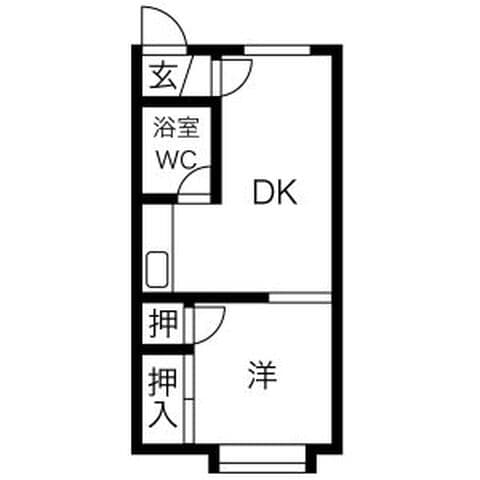 パークハイツ 203号室(賃貸・1DK・2.5万円/月)の外観・室内写真