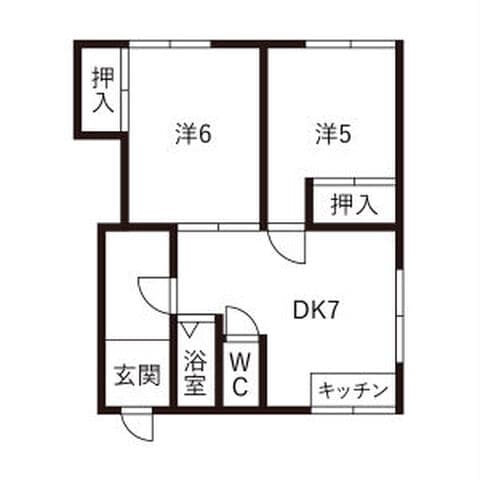 本間アパート 2F右号室(賃貸・2DK・3.2万円/月)の外観・室内写真