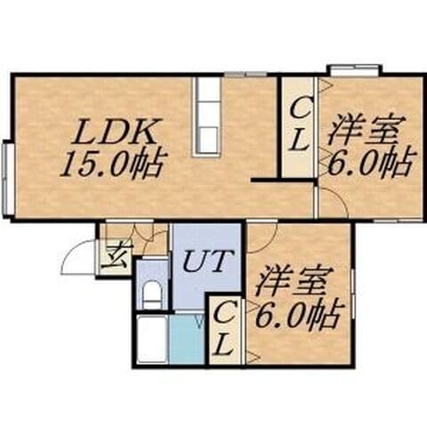北晃 102号室(賃貸・2LDK・5.6万円/月)の外観・室内写真