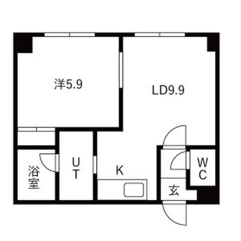 萩中ビル 207号室(賃貸・1DK・4.4万円/月)の外観・室内写真