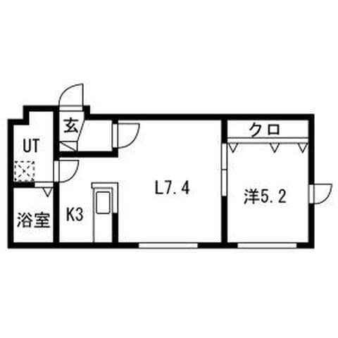クレア白石 203号室(賃貸・1LDK・5万円/月)の外観・室内写真