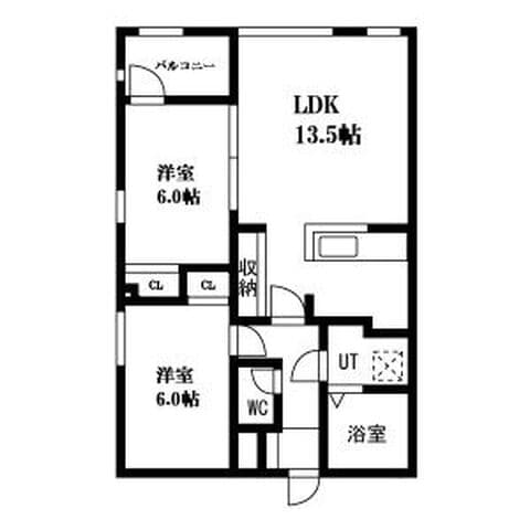 Tertiary (ターシャリー) 101号室(賃貸・2LDK・9.7万円/月)の外観・室内写真