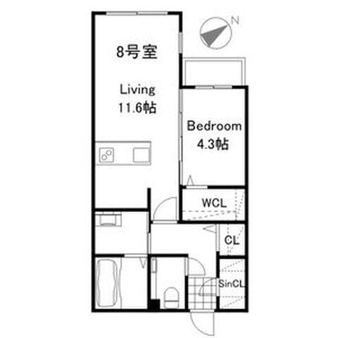Premier ist KOTONI Sta. 208号室(賃貸・1LDK・8.8万円/月)の外観・室内写真