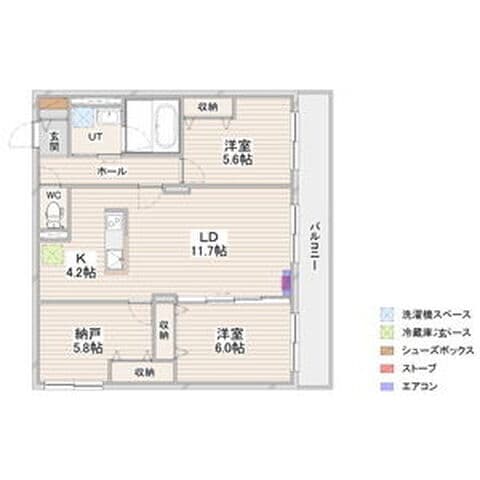 CRESCENDO(クレシェンド)苗穂駅前 202号室(賃貸・3LDK・13.6万円/月)の外観・室内写真