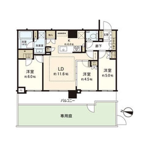 【分譲賃貸】パークホームズ宮ヶ丘 102号室(賃貸・3LDK・14.8万円/月)の外観・室内写真