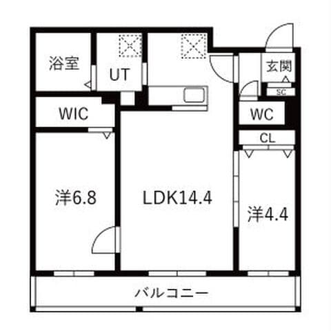 S.Uスクエア 406号室(賃貸・2LDK・9.5万円/月)の外観・室内写真