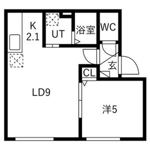 プリリアコア 203号室(賃貸・1LDK・6.4万円/月)の外観・室内写真