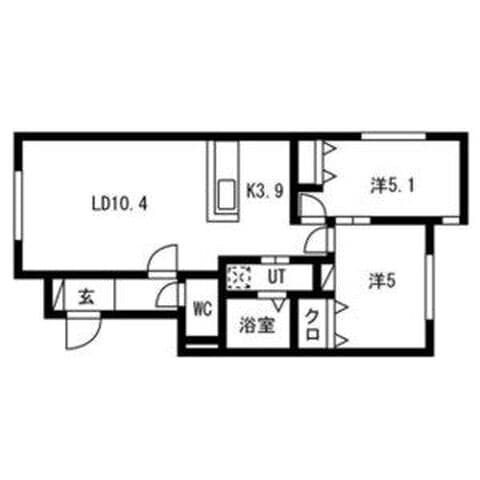NRJニシオカ 101号室(賃貸・2LDK・9万円/月)の外観・室内写真