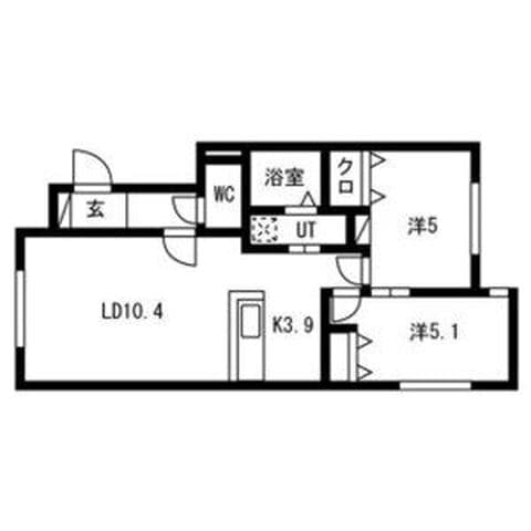 NRJニシオカ 102号室(賃貸・2LDK・9万円/月)の外観・室内写真