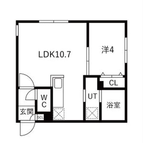 Lien北12(リアン) 402号室(賃貸・1LDK・6.7万円/月)の外観・室内写真