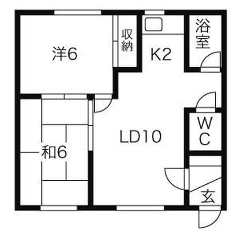グランドハイツ 205号室(賃貸・2LDK・4.5万円/月)の外観・室内写真