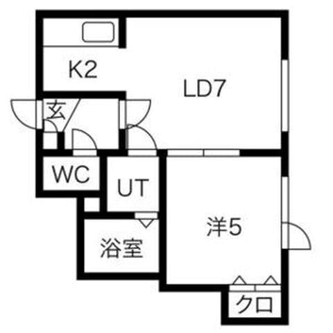 グランディール 106号室(賃貸・1LDK・4.65万円/月)の外観・室内写真