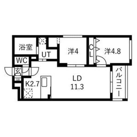 LUMOA新札幌(ルモア新札幌) 402号室(賃貸・2LDK・11.3万円/月)の外観・室内写真
