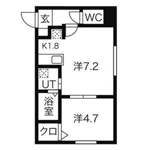T147 305号室(賃貸・1LDK・5.4万円/月)の外観・室内写真