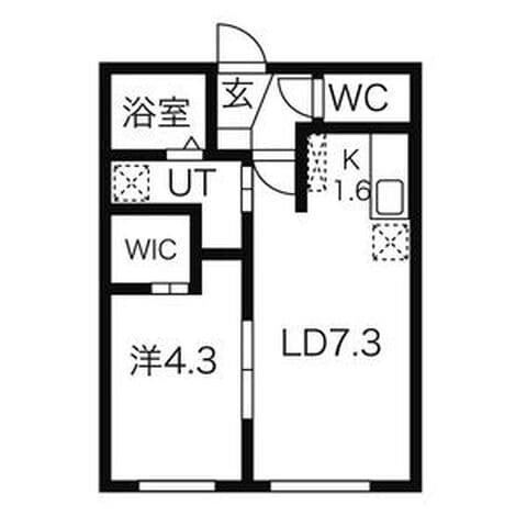 T147 402号室(賃貸・1LDK・5.5万円/月)の外観・室内写真