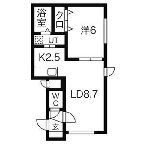 ボヌールN33 405号室(賃貸・1LDK・5.7万円/月)の外観・室内写真