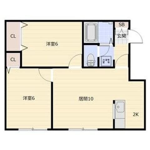ルモアII 202号室(賃貸・2LDK・6万円/月)の外観・室内写真