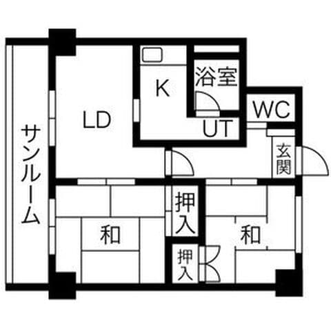 朝日レジデンス 707号室(賃貸・2SLDK・5.6万円/月)の外観・室内写真