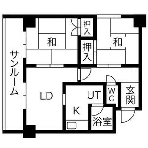 朝日レジデンス 808号室(賃貸・2SLDK・5.2万円/月)の外観・室内写真