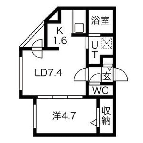 Prescelto南7条(プレシェルト) 201号室(賃貸・1LDK・5.6万円/月)の外観・室内写真