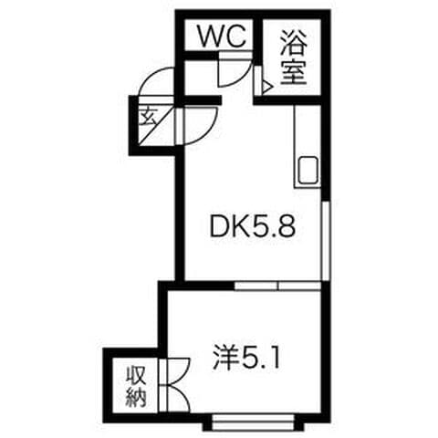 クルーズハウス南5条 103号室(賃貸・1DK・3.5万円/月)の外観・室内写真