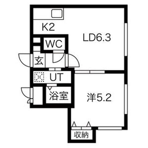 グリーンアベニュー月寒中央 401号室(賃貸・1LDK・5.5万円/月)の外観・室内写真