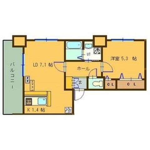 サンコート本通ガーデンヒルズ 406号室(賃貸・1LDK・6.1万円/月)の外観・室内写真