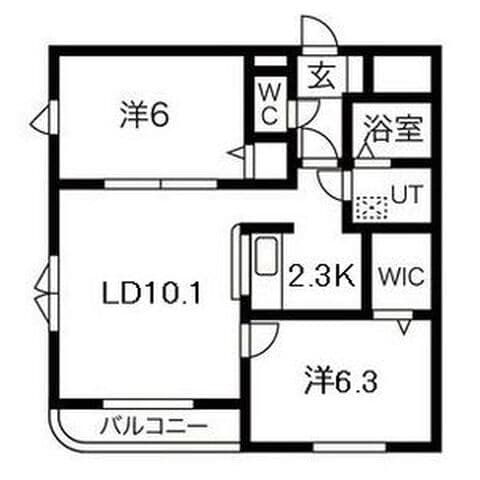 イルマーレ 301号室(賃貸・2LDK・6.6万円/月)の外観・室内写真