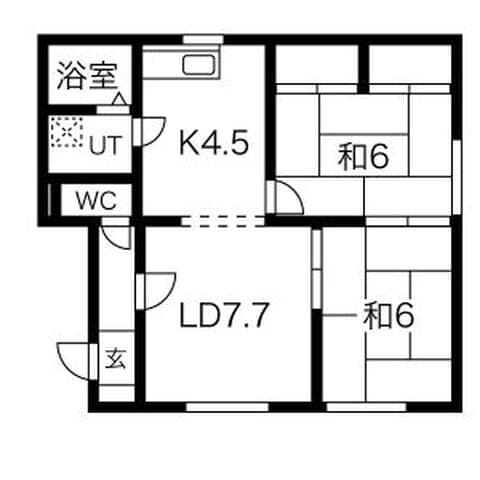 ハイム北(ハイムキタ) 101号室(賃貸・2LDK・5.2万円/月)の外観・室内写真
