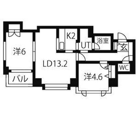 SKグレース 602号室(賃貸・2LDK・7.6万円/月)の外観・室内写真