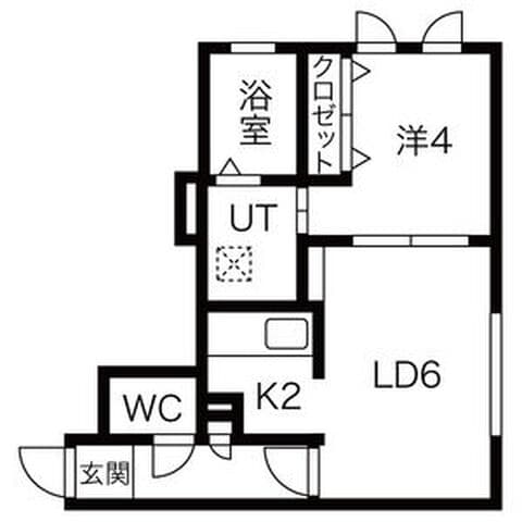T-Square 2B号室(賃貸・1LDK・4.3万円/月)の外観・室内写真