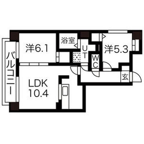 シャトー発寒 701号室(賃貸・2LDK・6万円/月)の外観・室内写真