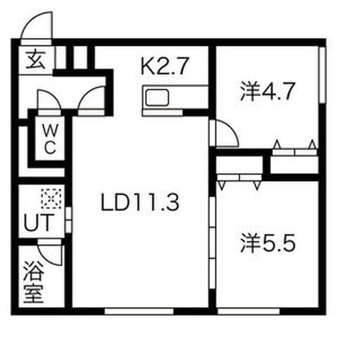 アプリーラ稲穂 102号室(賃貸・2LDK・6.3万円/月)の外観・室内写真