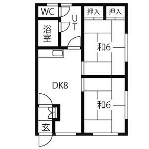 コーポ吉田 205号室(賃貸・2DK・4.5万円/月)の外観・室内写真