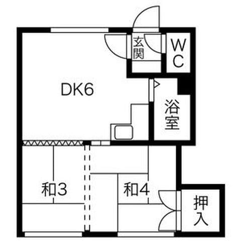くぼたハイツ 8号室(賃貸・2DK・3.6万円/月)の外観・室内写真