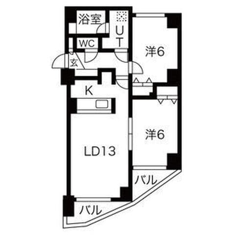 クラークビル 403号室(賃貸・2LDK・6.7万円/月)の外観・室内写真
