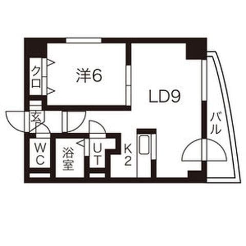 e'f~Ⅱ(エフデュエ) 601号室(賃貸・1LDK・5.3万円/月)の外観・室内写真