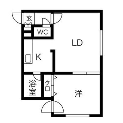 コスモ麻生 401号室(賃貸・1DK・5.2万円/月)の外観・室内写真