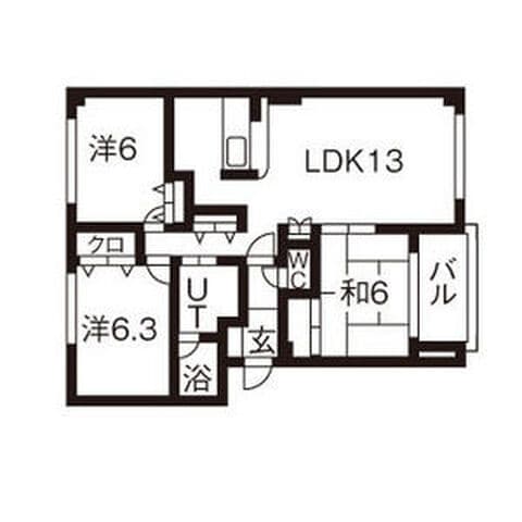 ノースアヴェニュー 102号室(賃貸・3LDK・9.5万円/月)の外観・室内写真