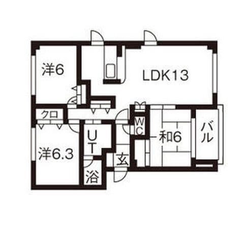 ノースアヴェニュー 205号室(賃貸・3LDK・9.5万円/月)の外観・室内写真