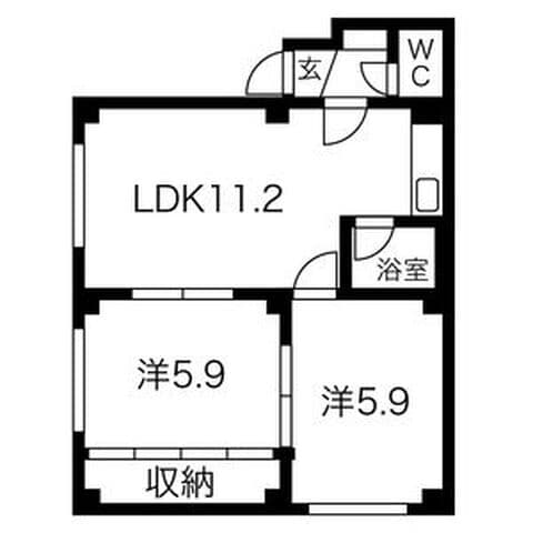 リ・ビエール 206号室(賃貸・2LDK・4.6万円/月)の外観・室内写真