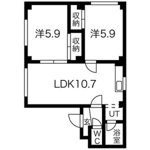 リ・ビエール 408号室(賃貸・2LDK・4.6万円/月)の外観・室内写真
