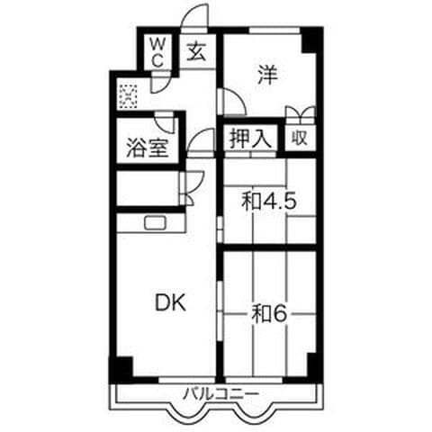 セントラルコーポ22 203号室(賃貸・3DK・5.1万円/月)の外観・室内写真