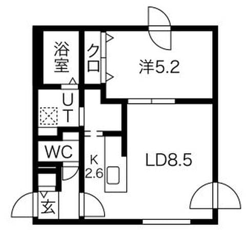 ミカエルアルファ 205号室(賃貸・1LDK・5.4万円/月)の外観・室内写真