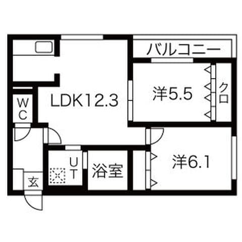 BARRACUDA 105号室(賃貸・2LDK・7.6万円/月)の外観・室内写真