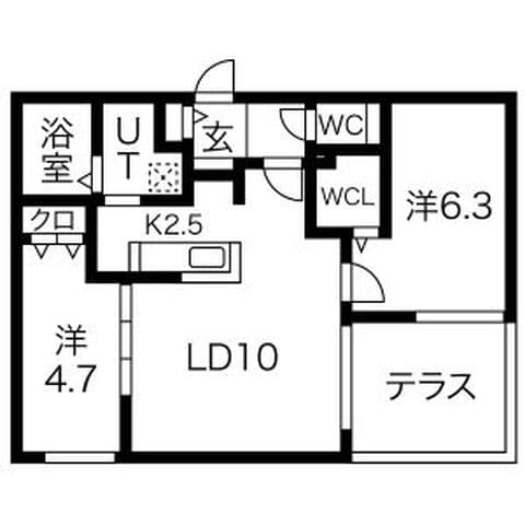 ブランシャール札幌STATION 102号室(賃貸・2LDK・9万円/月)の外観・室内写真