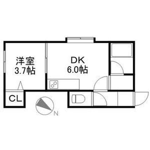 グリーンパーク月寒 205号室(賃貸・1DK・3.6万円/月)の外観・室内写真